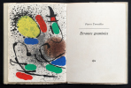 ERRANTES GRAMINÉES. Avec une lithographie de Joan Miró.. TORREILLES, Pierre - MIRÓ -Joan