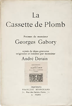LA CASSETTE DE PLOMB. Ornée de deux gravures originales et inédites par monsieur André Derain.. GABORY, Georges- DERAIN, André