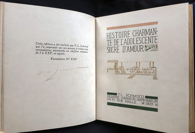 Histoire charmante de l’adolescente Sucre d’amour. L'un des 25 ex. peints à la main dans les ateliers de Jean Dunand.
