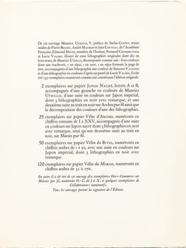 MAURICE UTRILLO, V. . MAUROIS, André - Maurice UTRILLO - Sacha Guitry
