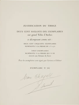 VITRAUX POUR JÉRUSALEM (THE JERUSALEM WINDOWS). DELUXE EDITION SIGNED BY MARC CHAGALL.. CHAGALL, Marc - LASSAIGNE, Jacques.