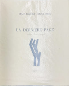 LA DERNIÈRE PAGE. Avec 9 lithographies originales de Raoul Ubac (1968).