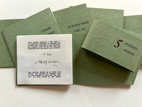 5 POÈMES, Pierre-André Benoit - 5 ENCRES ORIGINALES, Julius Baltazar (2016). BENOIT, Pierre André - BALTAZAR, Julius - WATSKY, Joshua