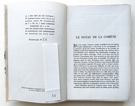 ANTHOLOGIE DE L'AMOUR SUBLIME. 1 des 40 avec la lithographie (1956).. PÉRET, Benjamin - MIRÓ, Joan
