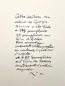 CAHIER DE GEORGES BRAQUE 1917-1947" et "1947-1955" (supplément). Sous couverture et chemise originales à lacets décorées.
