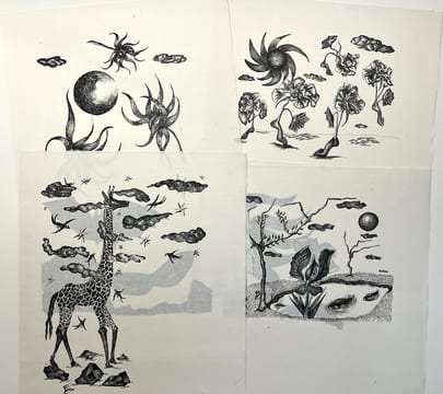 CHANTEFABLES ET CHANTEFLEURS. Dessins de Christiane Laran. 1 des 50 avec suite sur Chine des bois gravés.. DESNOS, Robert