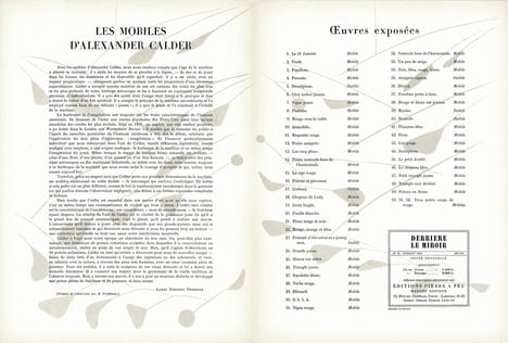 Derrière le Miroir n° 31. CALDER. Juillet 1950.. CALDER - James Johnson Sweeney, Henri Laugier, Fernand Léger…