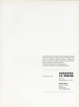Derrière le Miroir n° 143 . CHILLIDA . Avril 1964.. CHILLIDA, Eduardo - Carola Giedion-Welcker.