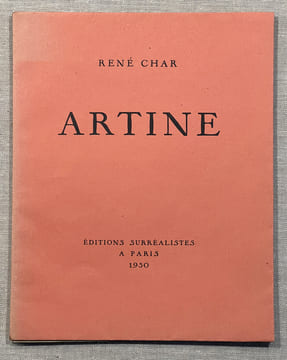 ARTINE. 1 des 30 avec l'eau-forte de Salvador DALI (1930).. CHAR, René - Salvador Dali