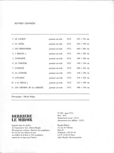 Derrière le Miroir n°202. REBEYROLLE. Mars 1973