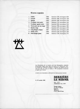 DERRIÈRE LE MIROIR N° 173. CALDER. Octobre 1968.. CALDER, Alexander - Giovanni Carandente
