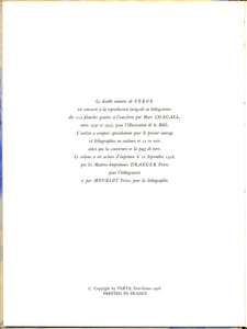 BIBLE. Verve vol. III. n°33 et 34. Avec 28 lithographies originales.