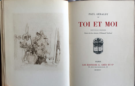 TOI ET MOI. Nouvelle édition ornée de deux dessins d'Édouard Vuillard. Exemplaire dédicacé.. GÉRALDY, Paul