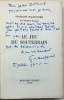 LE JEU DU SOUTERRAIN. Exemplaire d&eacute;dicac&eacute;. . MALLET-JORIS, Fran&ccedil;oise