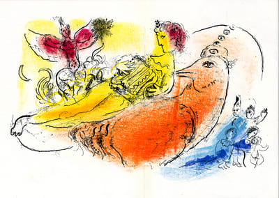 DERRIÈRE LE MIROIR N° 99-100. MARC CHAGALL. Avec 7 lithographies originales (1957). Exceptionnel exemplaire dédicacé et signé par Marc Chagall