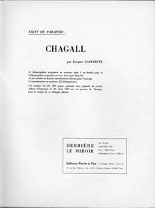 DERRIÈRE LE MIROIR N° 99-100. MARC CHAGALL. Avec 7 lithographies originales (1957). Exceptionnel exemplaire dédicacé et signé par Marc Chagall