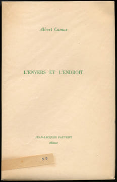 L'ENVERS ET L'ENDROIT. Essai. Pointe-sèche originale de Hans Bellmer.. CAMUS, Albert