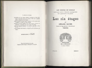 LES SIX ÉTAGES. Illustré de 20 gravures à l'eau-forte par Vertès.. BAUER, Gérard - VERTÈS, Marcel