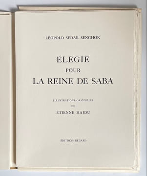 Élégie pour la Reine de Saba. . SENGHOR (Léopold Sédar).