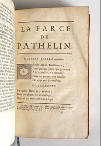 La Farce de maistre Pierre Pathelin, avec son testament à quatre personnages.