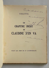 Un chapitre inédit de Claudine s'en va.
