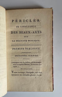 Périclès, de l'influence des beaux-arts sur la félicité publique.