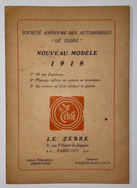 Nouveau modèle 1919. Type D, 4 cylindres 8 HP.