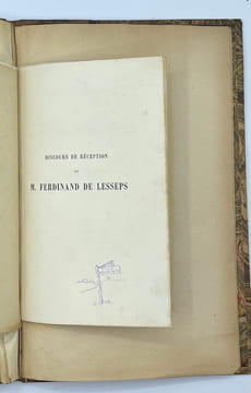 Manuscrits autographes préparatoires pour son discours de réception à l'Académie française, le 23 avril 1885.. LESSEPS (Ferdinand de).