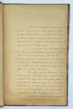 Manuscrits autographes préparatoires pour son discours de réception à l'Académie française, le 23 avril 1885.. LESSEPS (Ferdinand de).