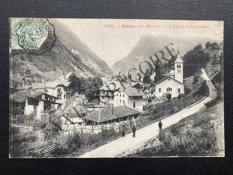 SALINS,PRES MOUTIERS-L'EGLISE ET ENVIRONS-CARTE POSTALE. 