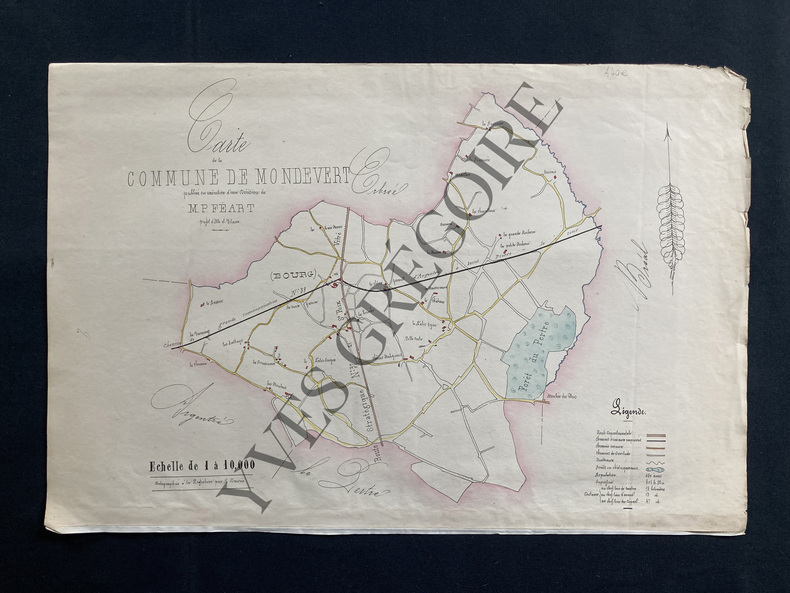 CARTE DE LA COMMUNE DE MONDEVERT (ARRONDISSEMENT DE VITRE-ILLE ET VILAINE). 