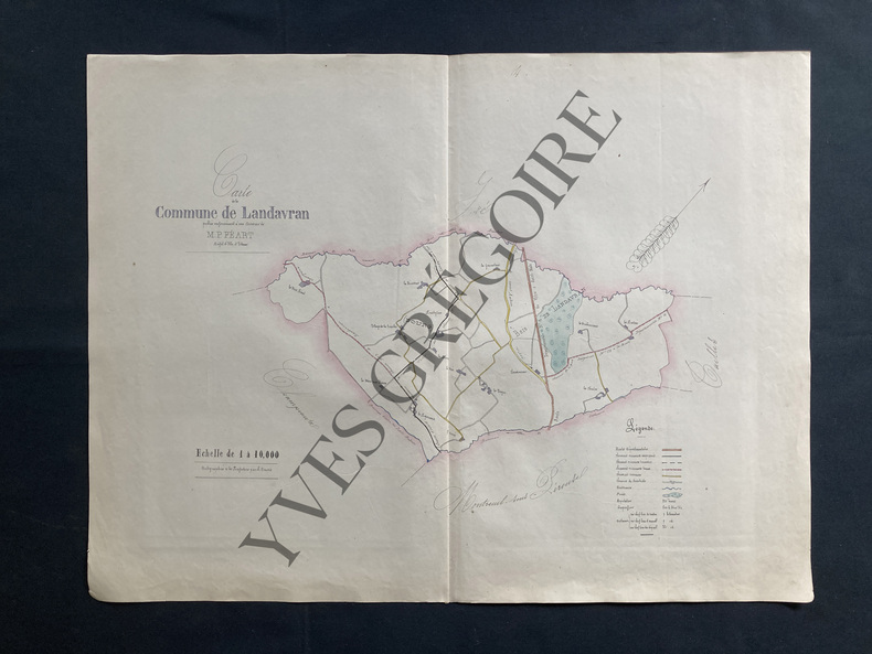CARTE DE LA COMMUNE DE LANDAVRAN (ARRONDISSEMENT DE VITRE-ILLE ET VILAINE). 