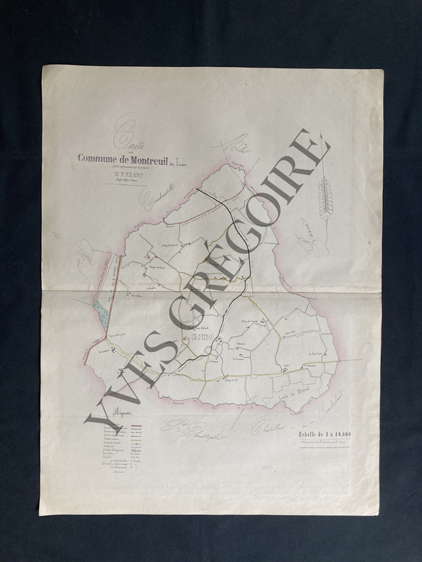 CARTE DE LA COMMUNE DE MONTREUIL DES LANDES (ARRONDISSEMENT DE VITRE-ILLE ET VILAINE). 