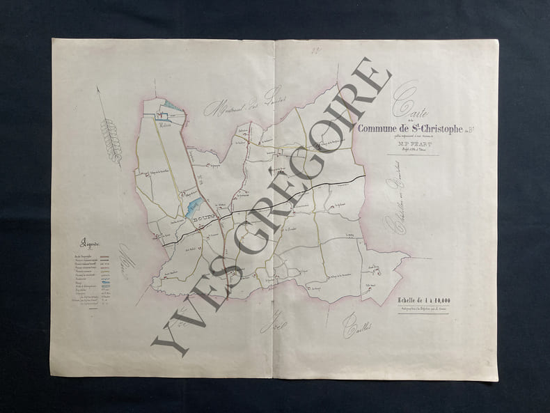 CARTE DE LA COMMUNE DE SAINT-CHRISTOPHE DES BOIS (ARRONDISSEMENT DE VITRE-ILLE ET VILAINE). 