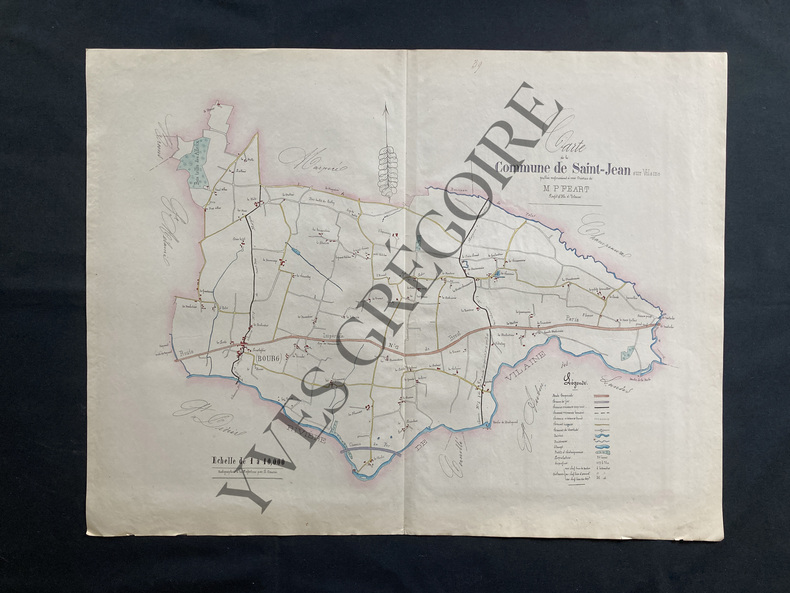 CARTE DE LA COMMUNE DE SAINT-JEAN SUR VILAINE (ARRONDISSEMENT DE VITRE-ILLE ET VILAINE). 