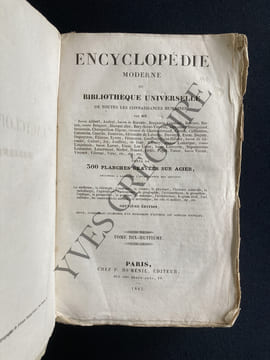 ENCYCLOPEDIE MODERNE OU BIBLIOTHEQUE UNIVERSELLE DE TOUTES LES CONNAISSANCES HUMAINES-TOME 18. undefined