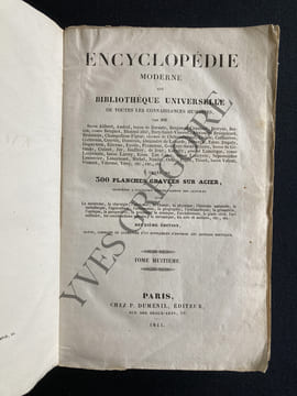 ENCYCLOPEDIE MODERNE OU BIBLIOTHEQUE UNIVERSELLE DE TOUTES LES CONNAISSANCES HUMAINES-TOME 8. undefined