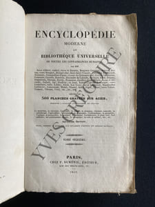 ENCYCLOPEDIE MODERNE OU BIBLIOTHEQUE UNIVERSELLE DE TOUTES LES CONNAISSANCES HUMAINES-TOME 16