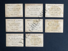 8 CHROMOS-LOZOUET-H.VEILLEUX-CHEMISES SUR MESURE-ARTICLES DE BAINS-BILLETS DE BANQUE. 