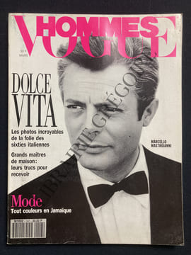 VOGUE HOMMES-N°147-MARS 1992-MARCELLO MASTROIANNI. undefined