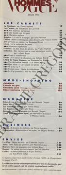 VOGUE HOMMES-N°147-MARS 1992-MARCELLO MASTROIANNI. undefined