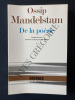 DE LA POESIE. OSSIP MANDELSTAM