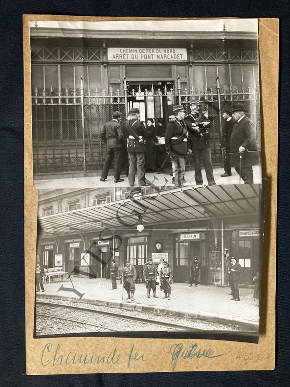 6 PHOTOGRAPHIES GREVE CHEMIN DE FER OCTOBRE 1910. 