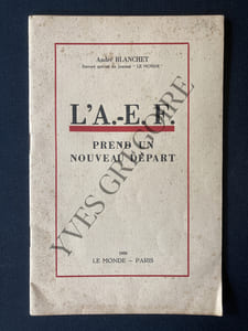 L'A.E.F. PREND UN NOUVEAU DEPART
