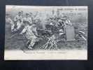 SOCIETE D'ARTILLERIE DE LAUSANNE-FETE DE STE BARBE 1908-ARTILLERIE DE FORTERESSE CUISINE EN CAMPAGNE-CARTE POSTALE ECRITE PAR BENJAMIN VALLOTTON. 