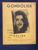 GONDOLIER-DALIDA-PARTITION MUSICALE. PETE DE ANGELIS,JEAN BROUSSOLLE