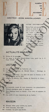 ELLE-N°828-3 NOVEMBRE 1961. undefined