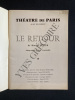 LE RETOUR-PROGRAMME THEATRE DE PARIS. HAROLD PINTER