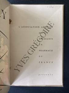 PROGRAMME ASSOCIATION AMICALE DES ETUDIANTS EN PHARMACIE DE FRANCE 1955