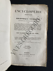 ENCYCLOPEDIE MODERNE OU BIBLIOTHEQUE UNIVERSELLE DE TOUTES LES CONNAISSANCES HUMAINES-TOME 7